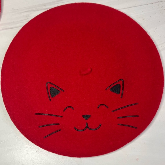 Maison Laulhere Authentic French Beret Choupette Wool Cat Embroidery